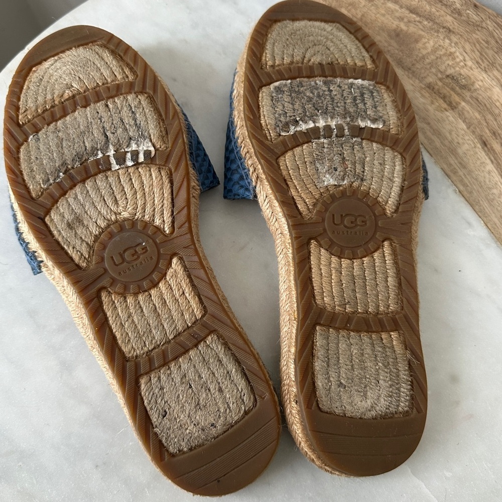 UGG Cherry Exotic Slip on espadrille sandals Slides size 8 Blue - Picture 6 of 8